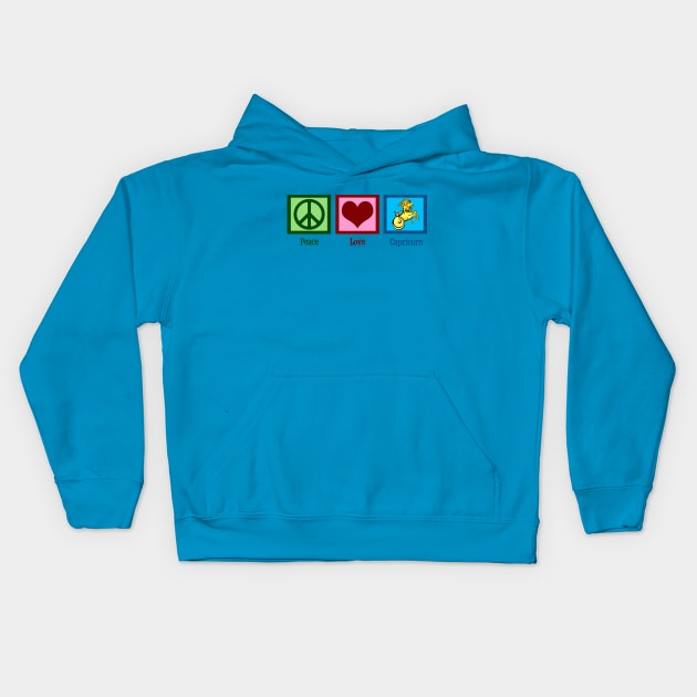 Peace Love Capricorns Kids Hoodie by epiclovedesigns